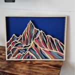 multi layer coloful mountain laser cut