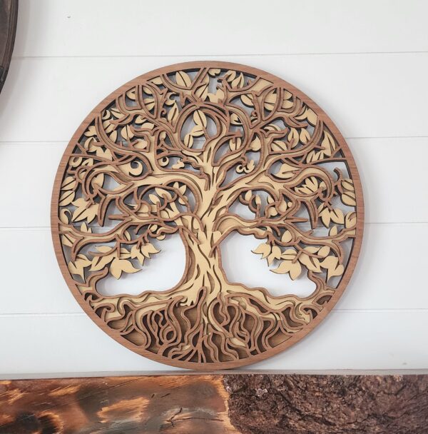 round tree of life multi layer laser cut