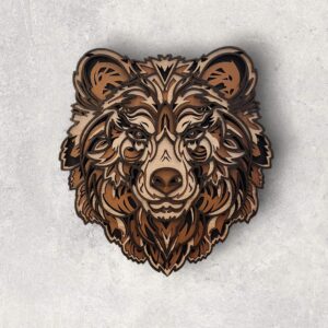 multi layer wooden bear laser cut