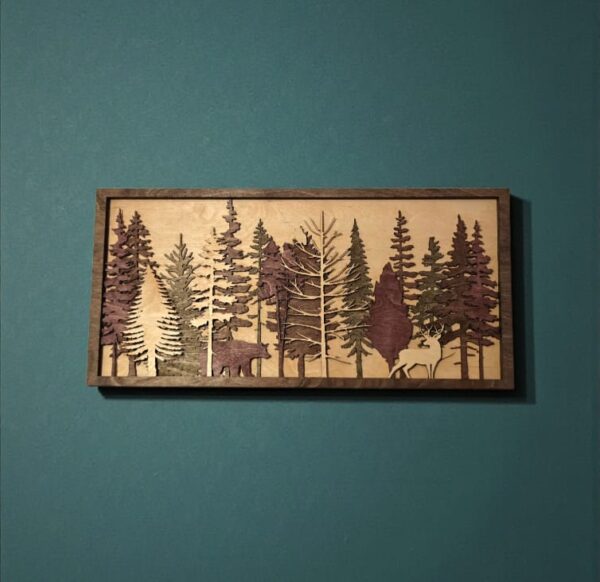 Bear and Deer in Forest